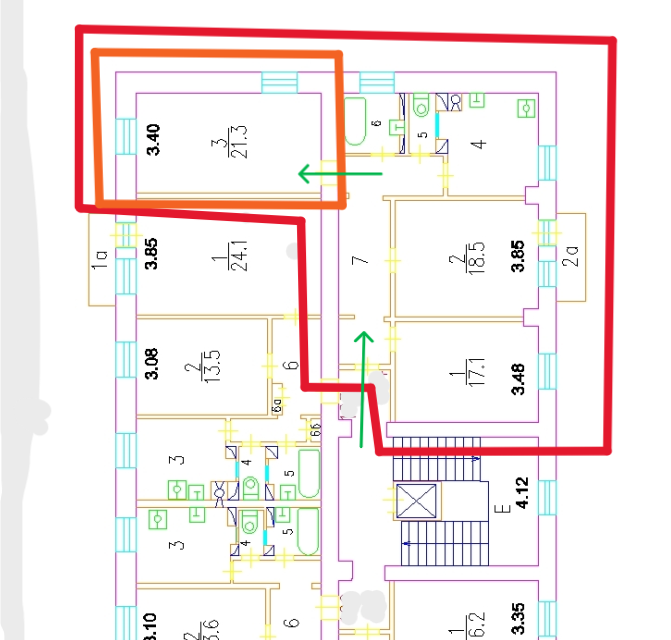 Продаётся комната в 3-комн. квартире, 21.3 м²