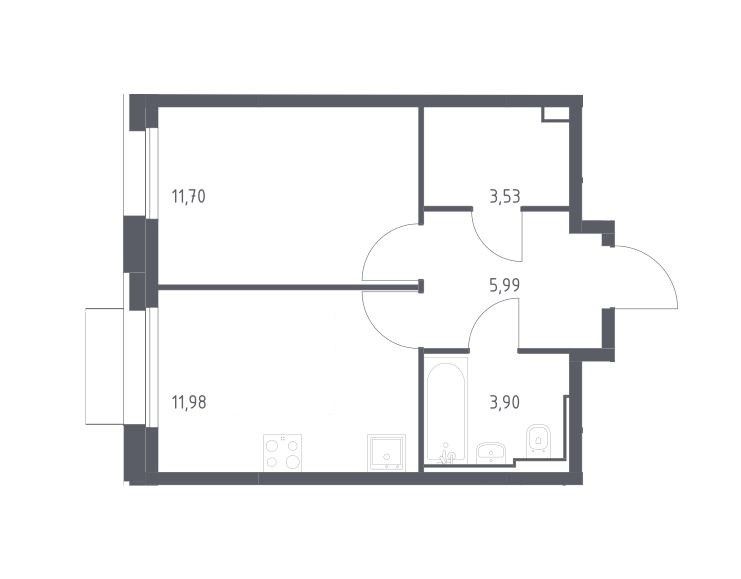 Продаётся 1-комнатная квартира, 37.1 м²