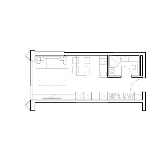 Продаётся студия, 27 м²