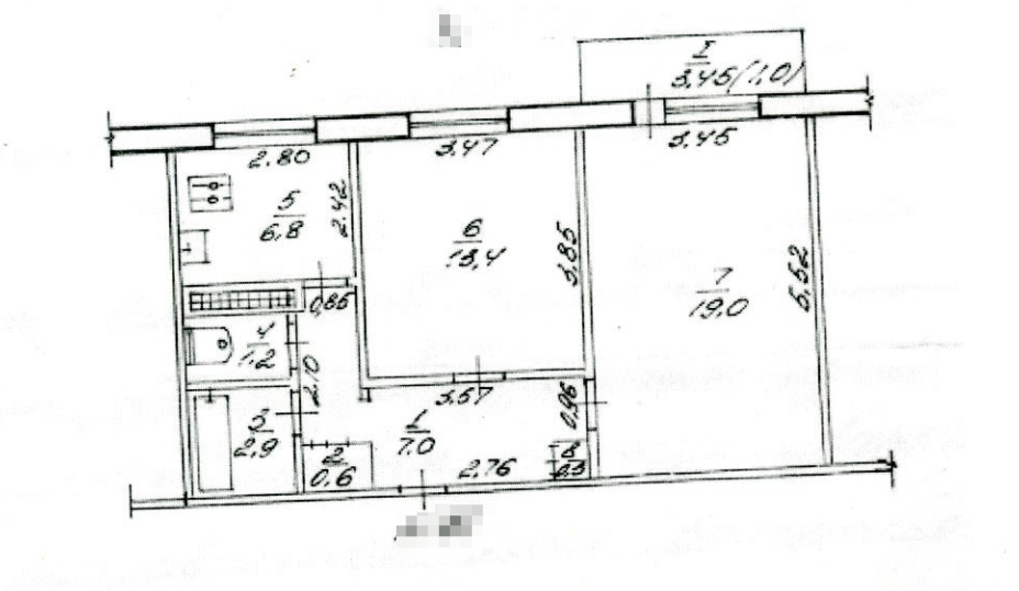 Продаётся 2-комнатная квартира, 52.2 м²