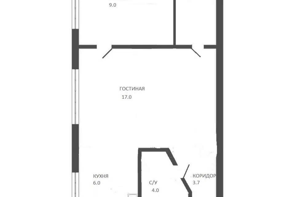 Продаётся 2-комнатная квартира, 44.7 м²