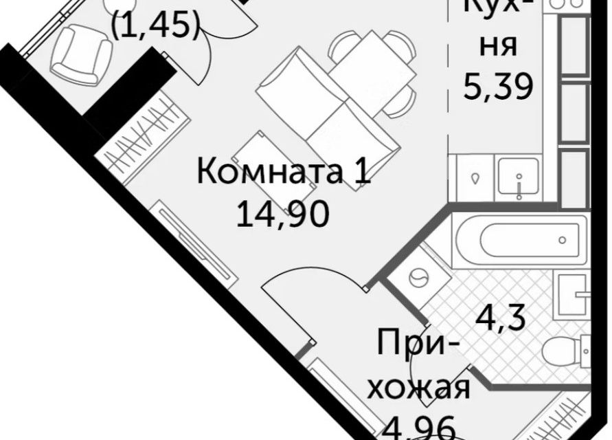 Продаётся студия, 30 м²