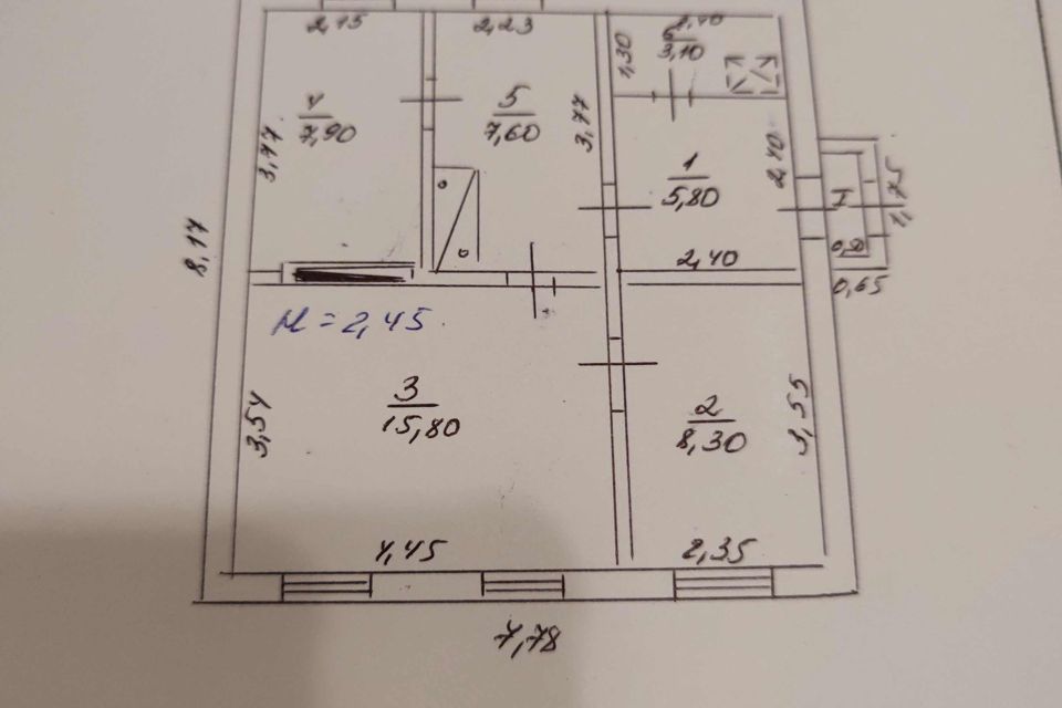 Продаётся 1-этажный дом, 50 м²