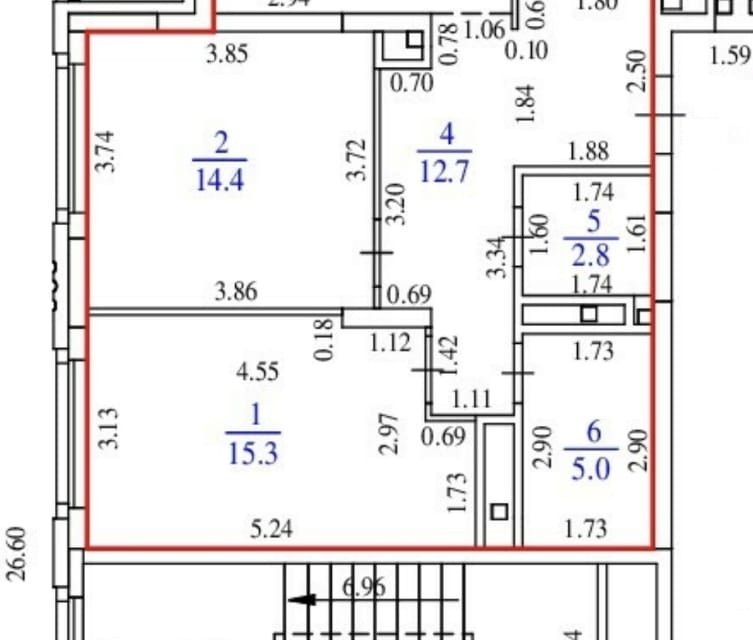 Продаётся 3-комнатная квартира, 74.3 м²