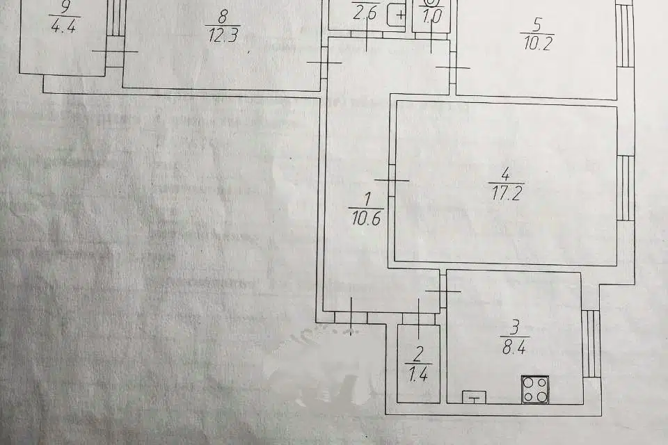 Продаётся 3-комнатная квартира, 63.7 м²