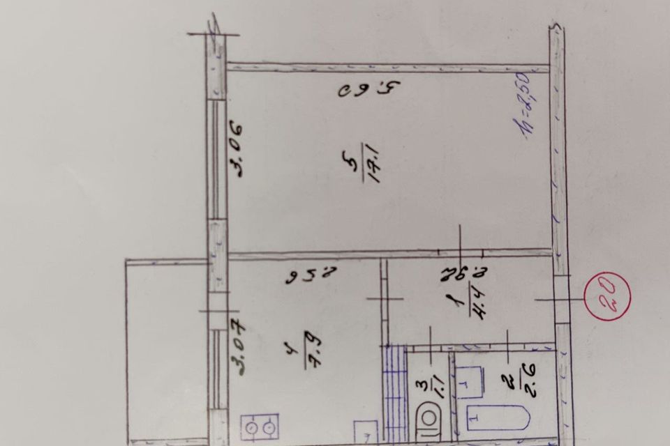 Продаётся 1-комнатная квартира, 34.2 м²