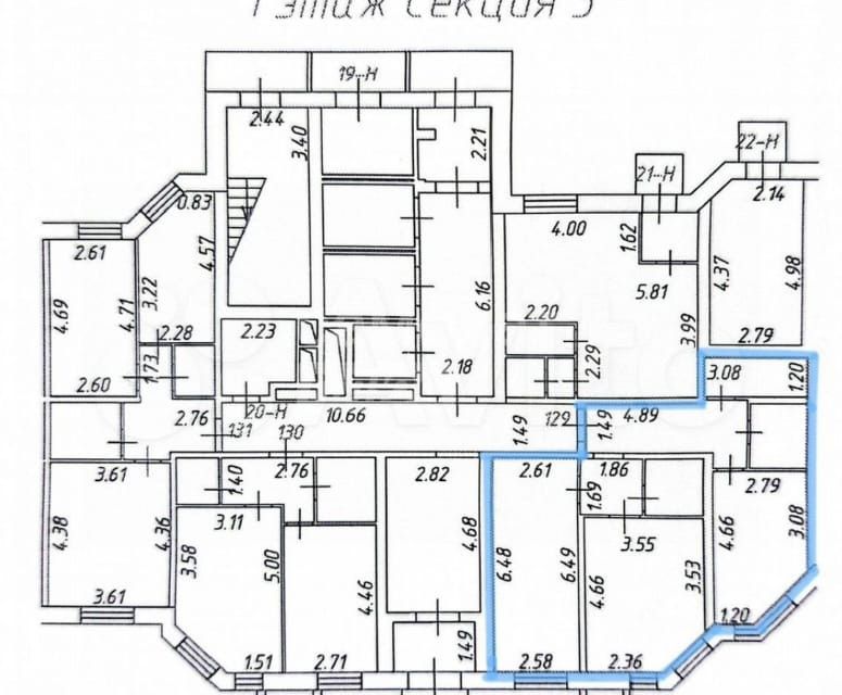 Продаётся 2-комнатная квартира, 65.6 м²