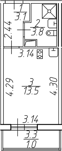 Продаётся студия, 20.4 м²
