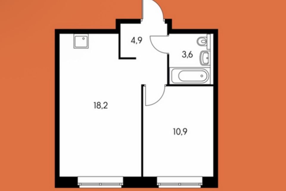 Продаётся 1-комнатная квартира, 37.5 м²