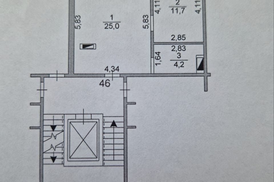 Продаётся 1-комнатная квартира, 40.9 м²