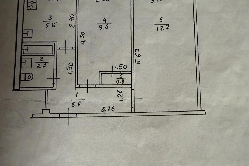 Продаётся 2-комнатная квартира, 44.2 м²
