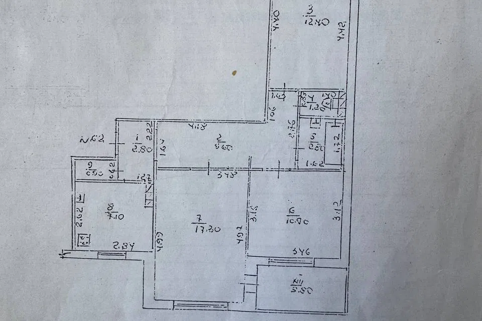 Продаётся 3-комнатная квартира, 69.1 м²