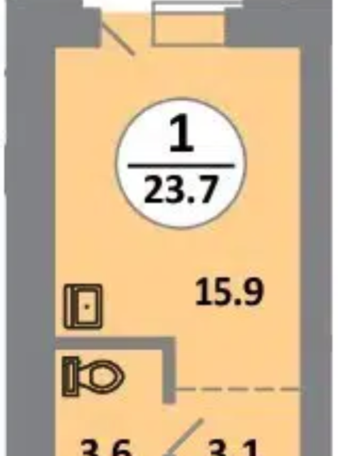 Продаётся студия, 23.9 м²