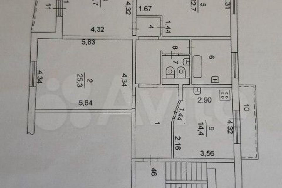 Продаётся 4-комнатная квартира, 108.5 м²