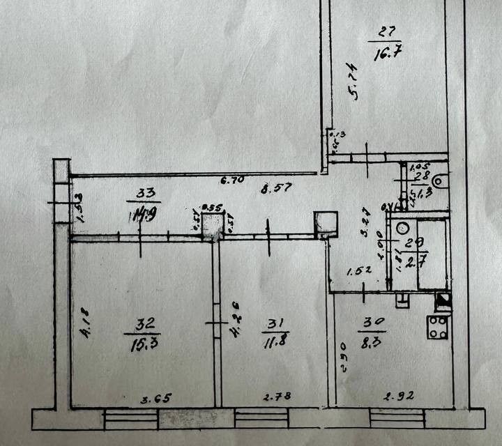 Продаётся 3-комнатная квартира, 71 м²