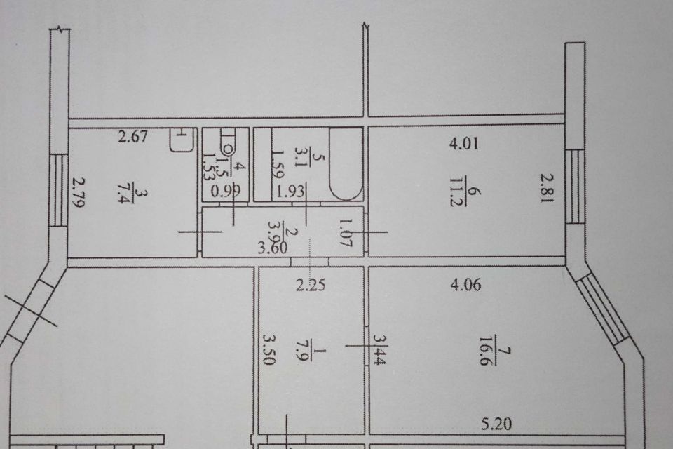 Продаётся 2-комнатная квартира, 51.6 м²