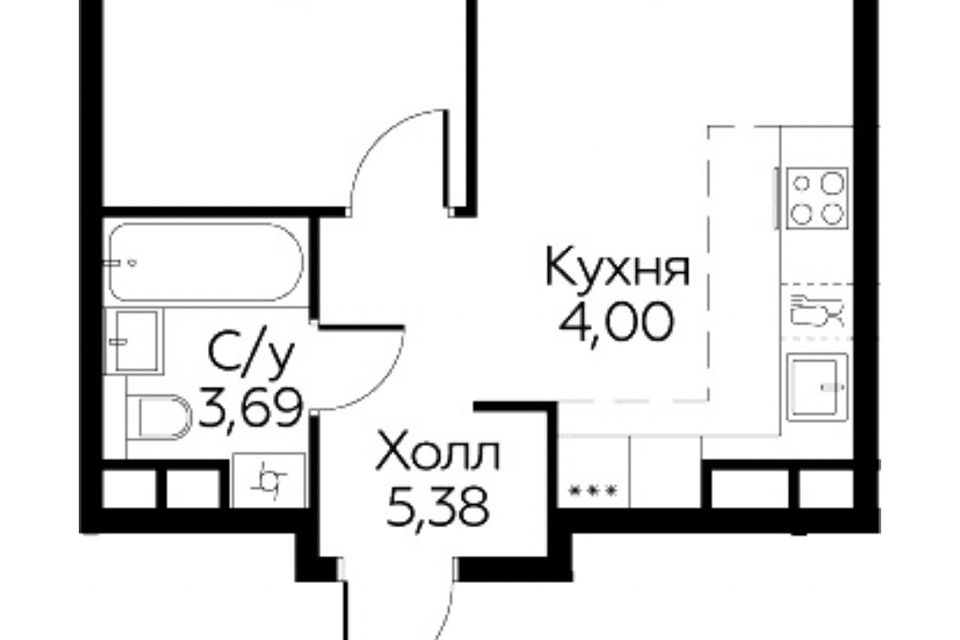 Продаётся 1-комнатная квартира, 35.2 м²