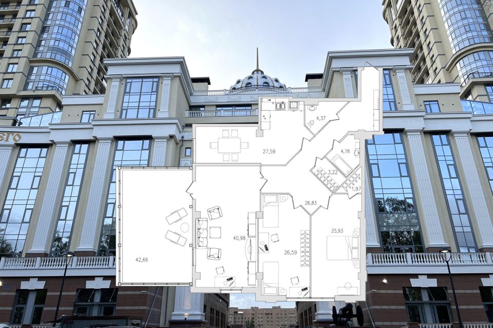 Продаётся 3-комнатная квартира, 203 м²