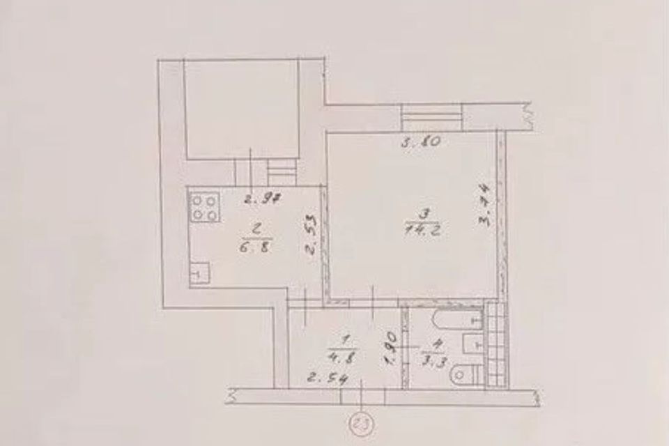 Продаётся 1-комнатная квартира, 32 м²