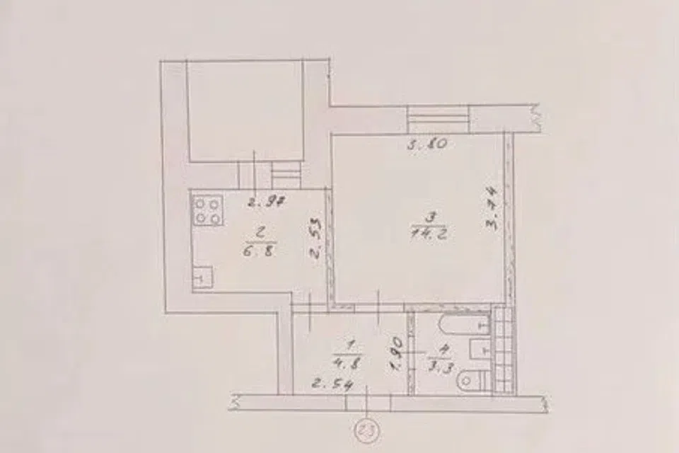 Продаётся 1-комнатная квартира, 32 м²