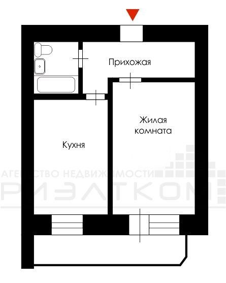 Продаётся 1-комнатная квартира, 47.1 м²