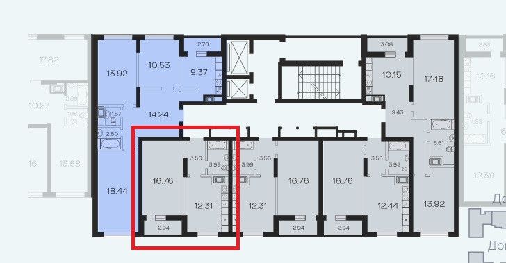 Продаётся 1-комнатная квартира, 39.56 м²