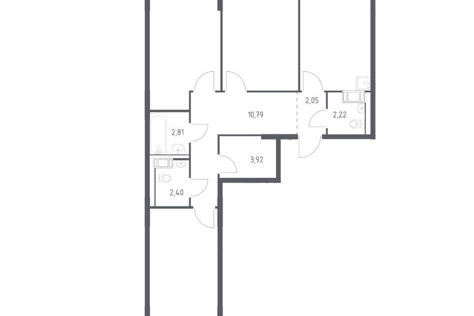 Продаётся 3-комнатная квартира, 77.81 м²