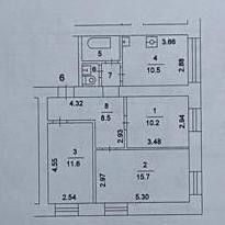 Продаётся 3-комнатная квартира, 79.8 м²