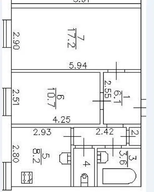Продаётся 2-комнатная квартира, 47.1 м²