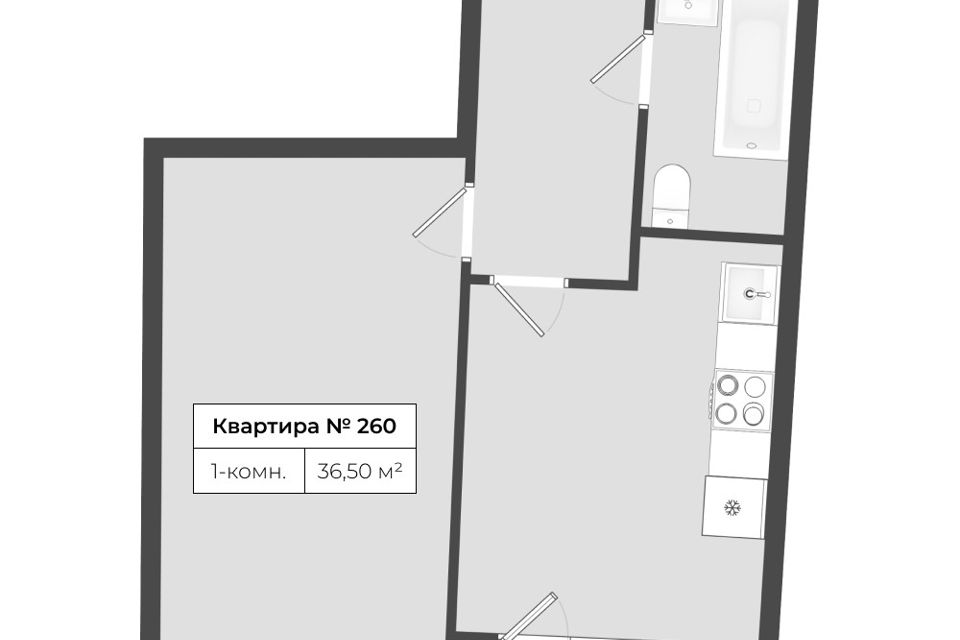Продаётся 1-комнатная квартира, 36.5 м²