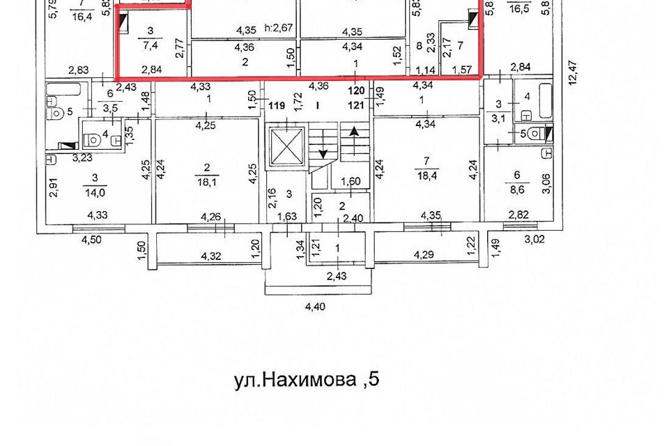 Продаётся 2-комнатная квартира, 73.3 м²