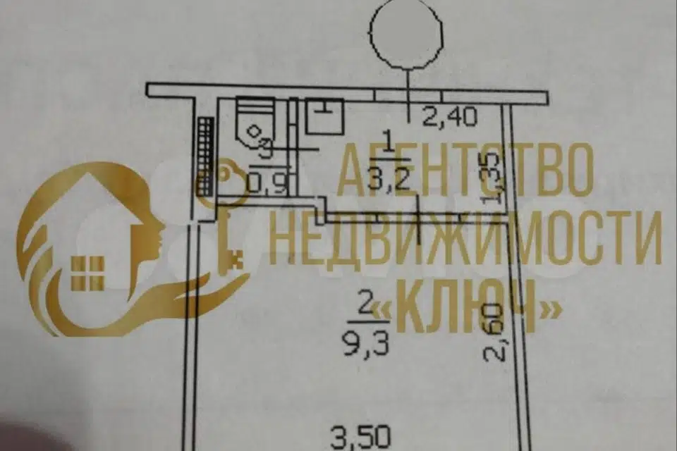 Продаётся 1-комнатная квартира, 13.4 м²