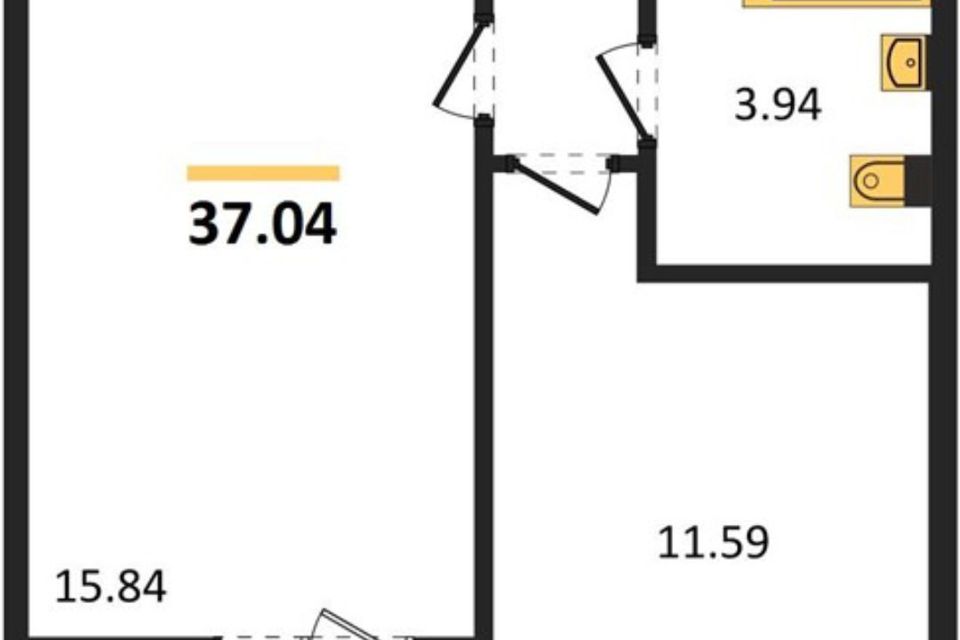 Продаётся 1-комнатная квартира, 37 м²