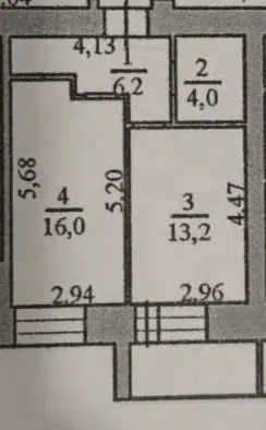 Продаётся 1-комнатная квартира, 39.5 м²