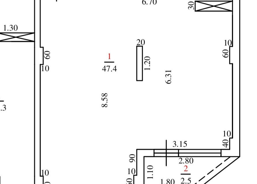 Продаётся 2-комнатная квартира, 47.7 м²