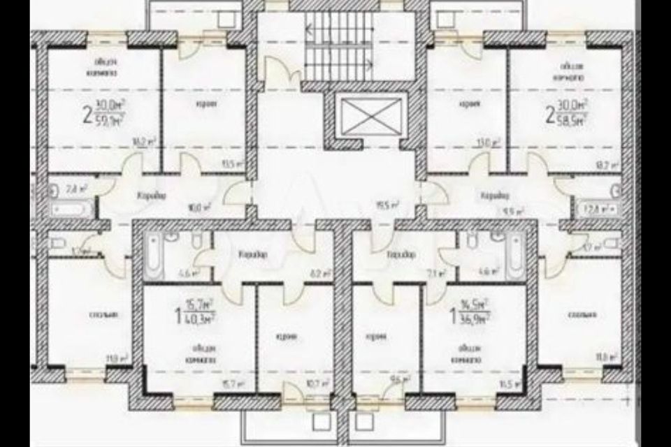 Продаётся 1-комнатная квартира, 40.3 м²