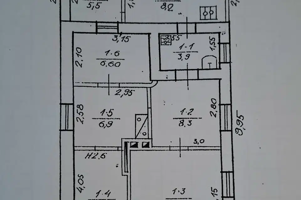 Продаётся 1-этажный дом, 69 м²