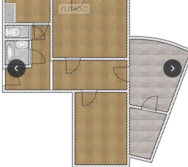 Продаётся 2-комнатная квартира, 55 м²