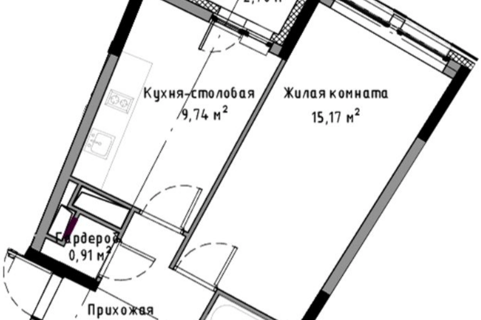 Продаётся 1-комнатная квартира, 36 м²