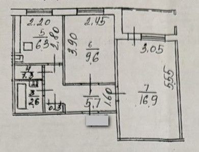 Продаётся 2-комнатная квартира, 42.7 м²