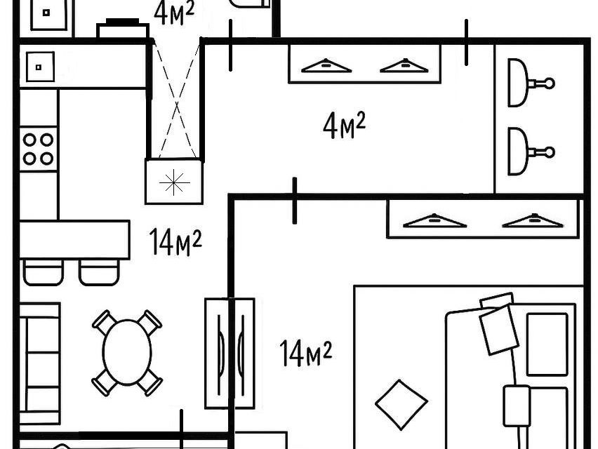 Продаётся 1-комнатная квартира, 39 м²