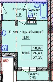 Продаётся студия, 27.33 м²