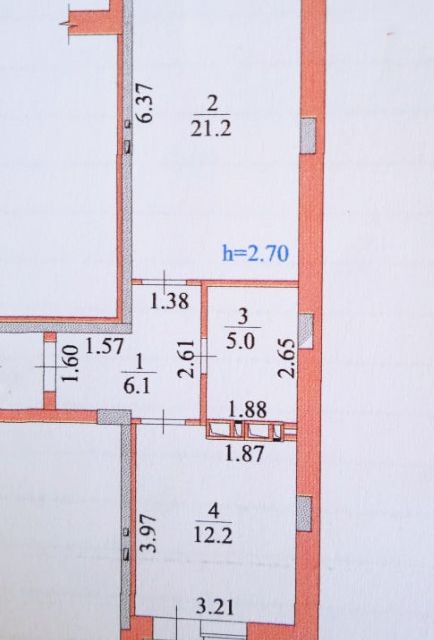 Продаётся 1-комнатная квартира, 44.5 м²