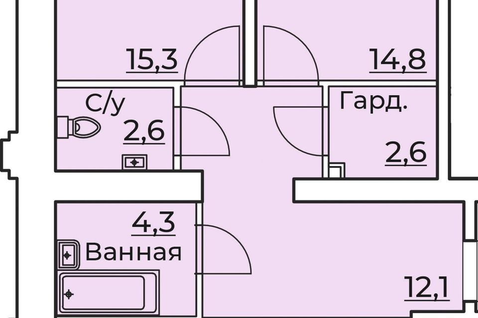 Продаётся 2-комнатная квартира, 74 м²