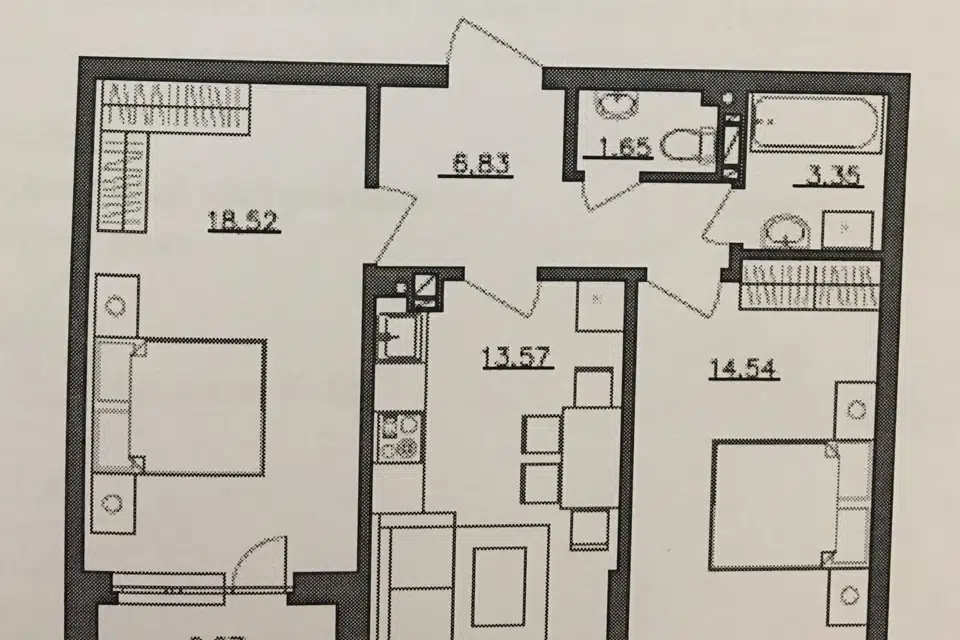Продаётся 2-комнатная квартира, 59 м²