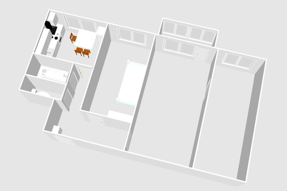 Продаётся 3-комнатная квартира, 55.7 м²