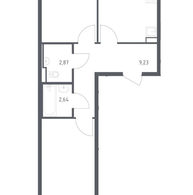 Продаётся 2-комнатная квартира, 57.4 м²