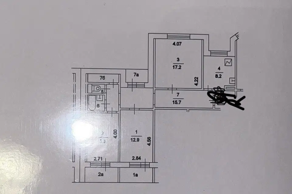 Продаётся 3-комнатная квартира, 70 м²