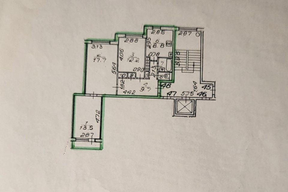 Продаётся 3-комнатная квартира, 66.9 м²