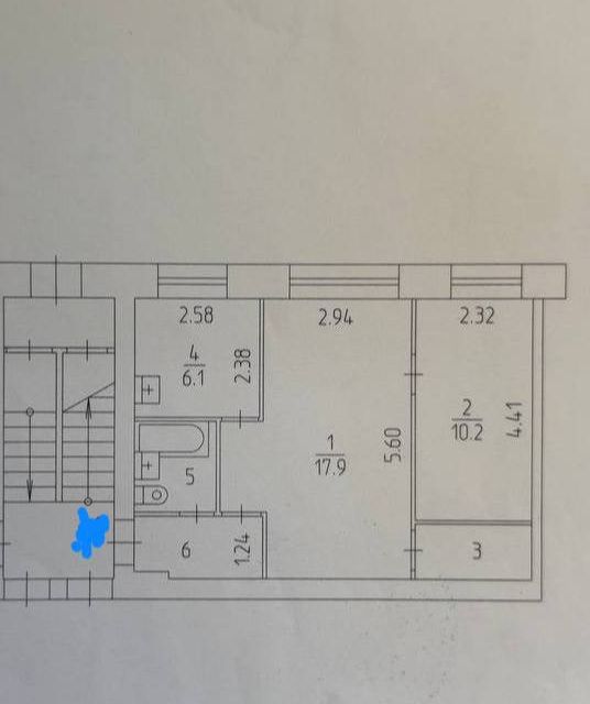 Продаётся 2-комнатная квартира, 43 м²